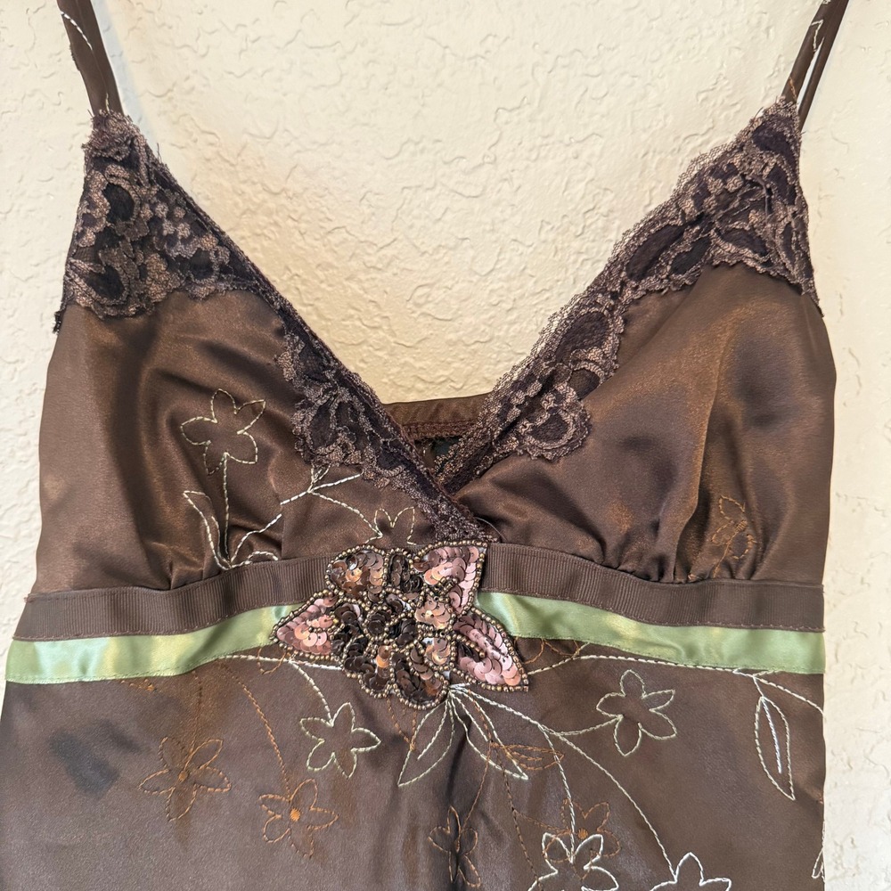 Y2K Daytrip Floral Embroidered Sequin Lace Fairy Top - Picture 3 of 5